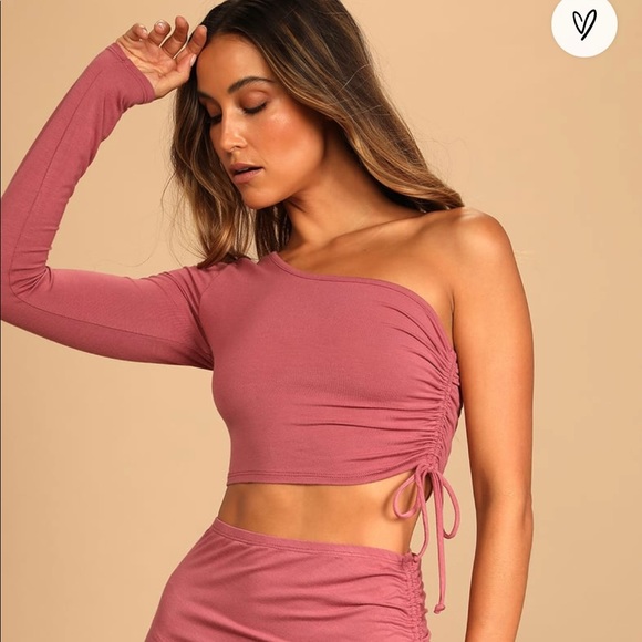 Lulu’s Mauve One Shoulder Ruched Two Piece Maxi Dress Size Large - Picture 2 of 6